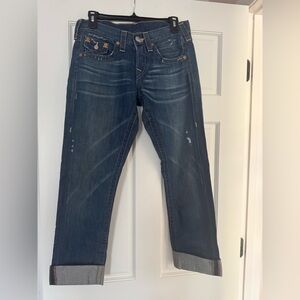 True Religion Dark Blue Ankle Jeans